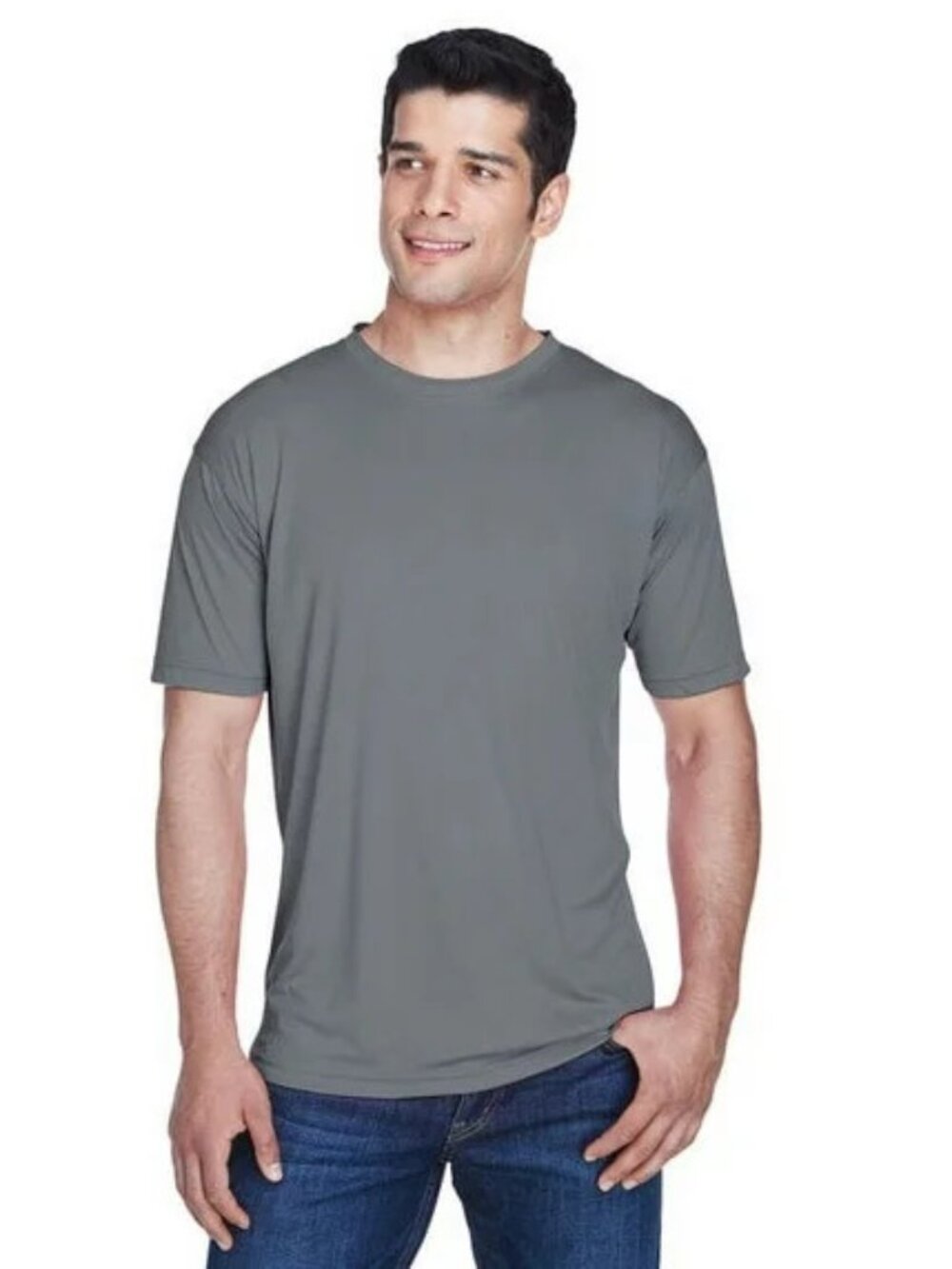 Ultraclub Men’s Charcoal Performance T-Shirt NEW